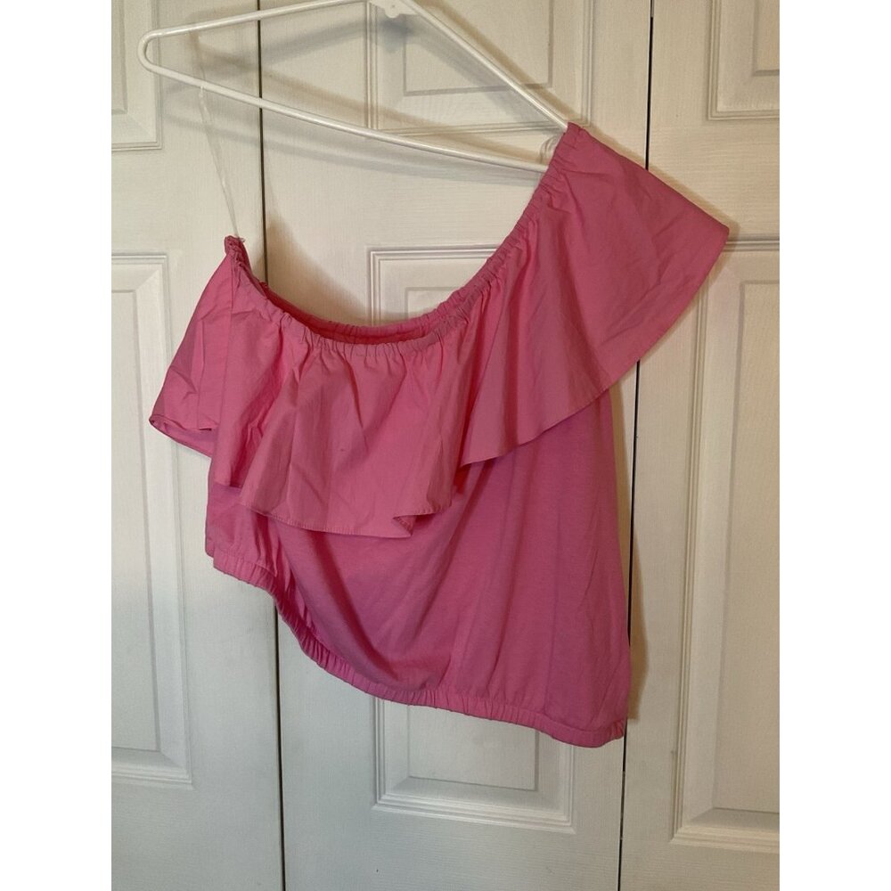 A New Day Pink One Shoulder Ruffle Top Size XXL 2X